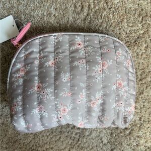 Floral Quilted Cosmetic Bag